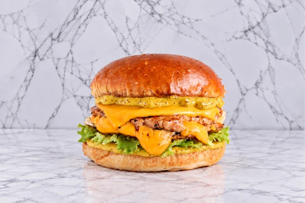 Honey mustard chicken smash burger