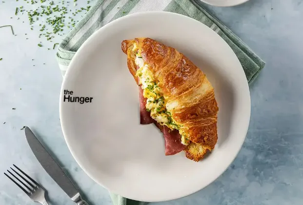 Scrambled Egg and Beef Bacon Croissant