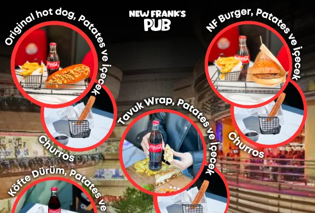 Hot dog menu with fries and churros
