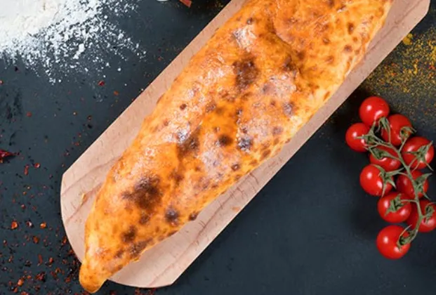 Closed pide with sucuk and kaşar cheese
