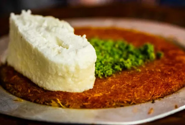 Künefe with ice cream