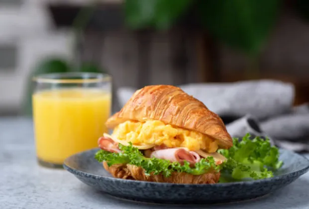 Croissant with scrambled egg
