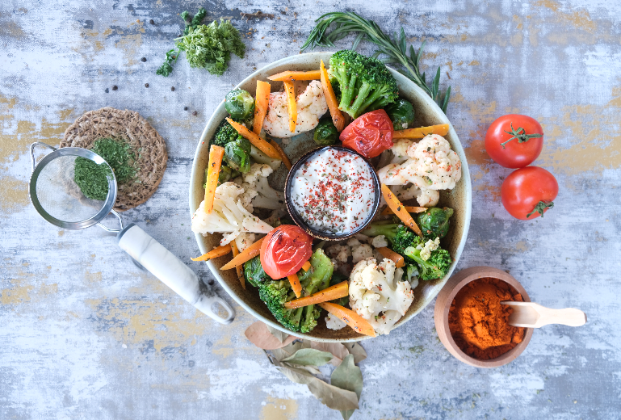 Olive oil broccoli basket