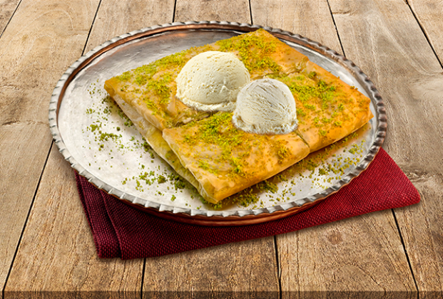 Katmer with Ice Cream
