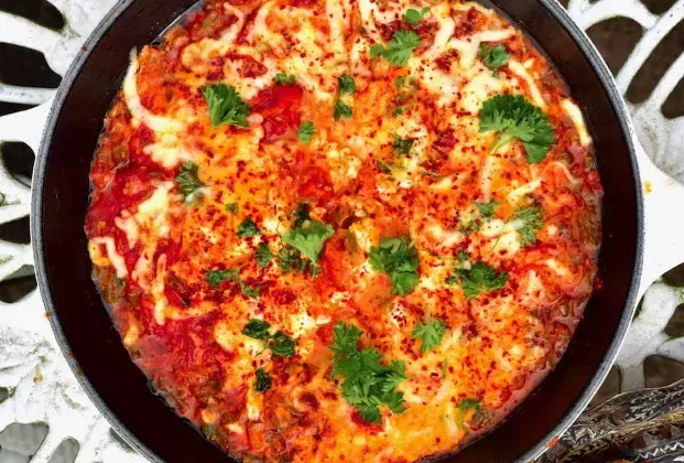 Menemen with kaşar cheese
