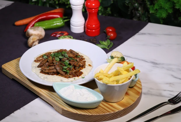 Beğendi with beef tenderloin