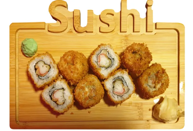 Crunch Roll (tempura crab, crispy coating, teriyaki sauce)