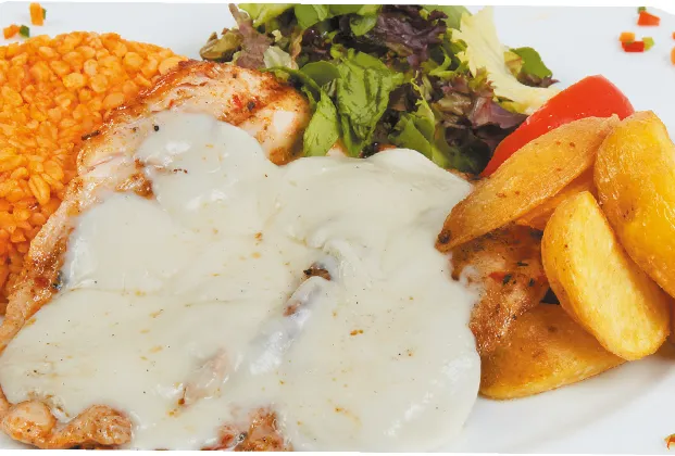 Grilled chicken with mozzarella
