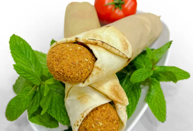Hummus-Style Falafel Wrap
