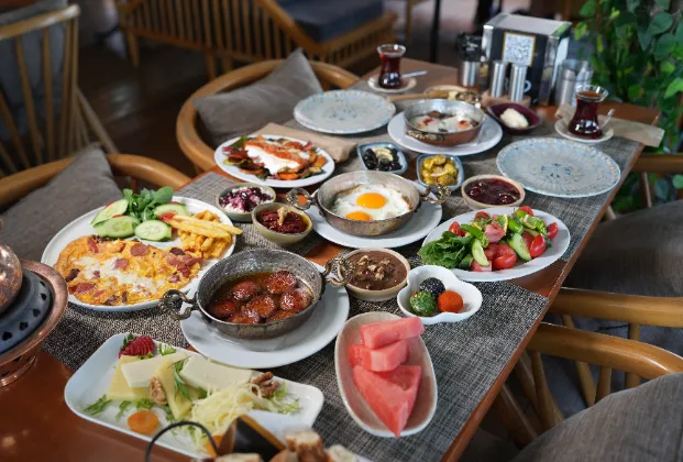 Regional Turkish breakfast spread for 3