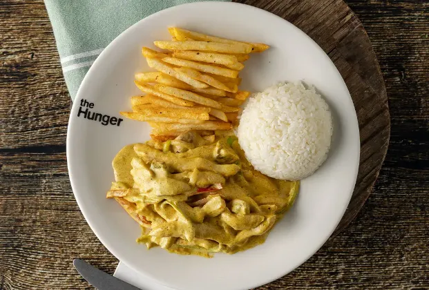Chicken with curry sauce