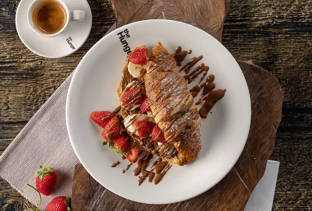 Chocolate and fruit croissant