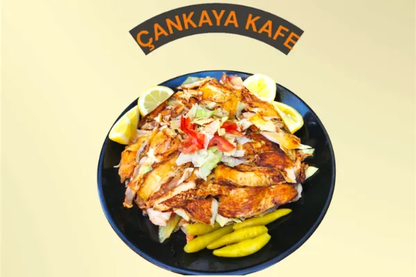 Chicken döner over salad