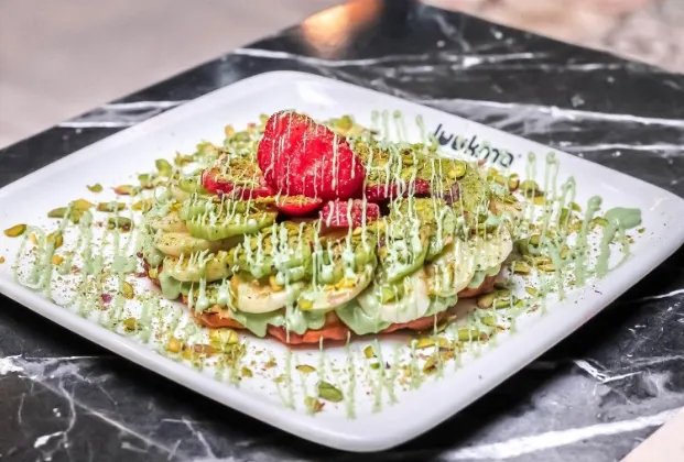 Antep pistachio waffle