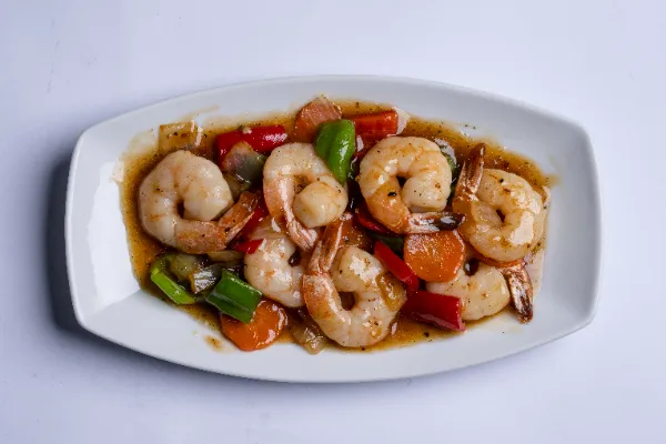 Shrimp with black pepper sauce