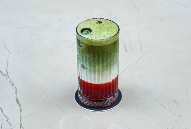 Iced Strawberry Matcha Latte