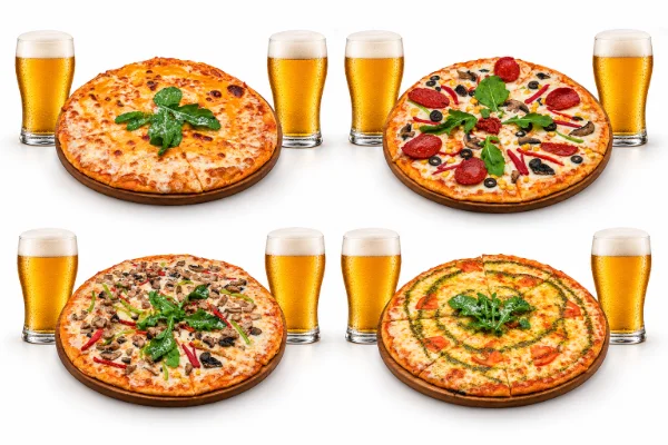 Pizza of your choice + 2 × 25 cl Efes draft beers