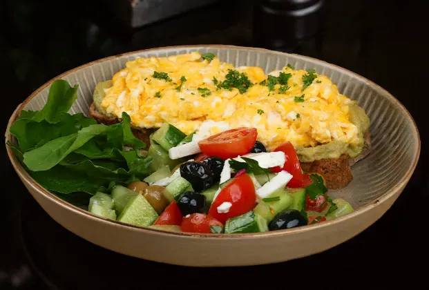 Avocado Scrambled Eggs on Sourdough