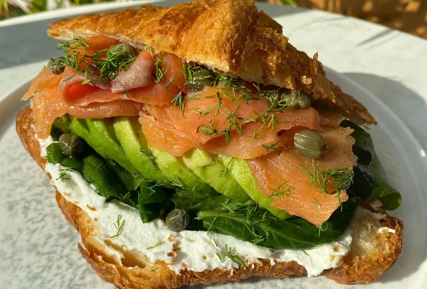 Smoked Salmon Croissant Sandwich