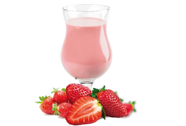 Strawberry milk foam
