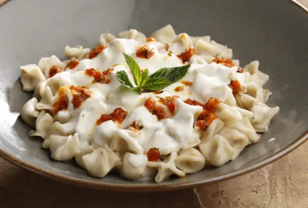 Homemade Turkish manti