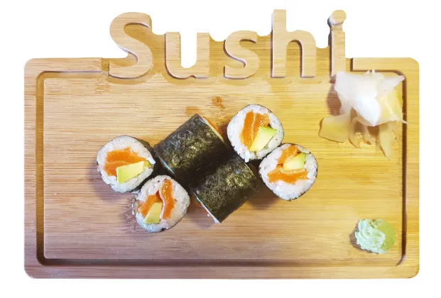 Salmon and Avocado Maki Roll