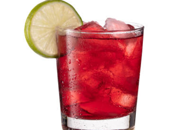 Vodka with apple and sour cherry