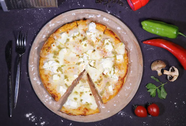 Five-cheese pizza