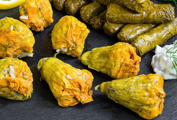 Stuffed zucchini blossoms