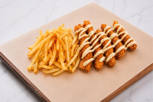 Crispy chicken with truffle sauce