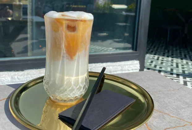 Iced coffee latte