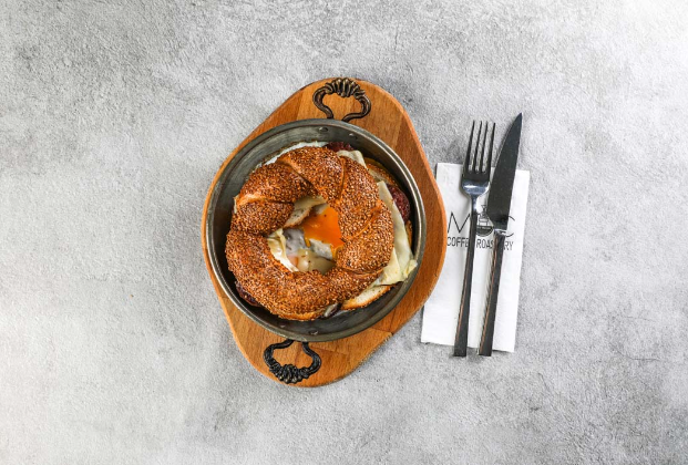 MOC-Style Simit with Sunny-Side-Up Egg