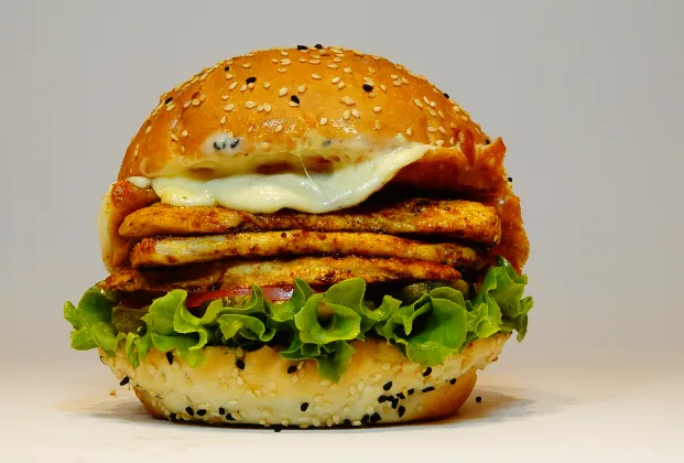 Grilled Chicken Burger with Fries and Drink