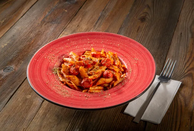 Tomato sauce sausage pasta