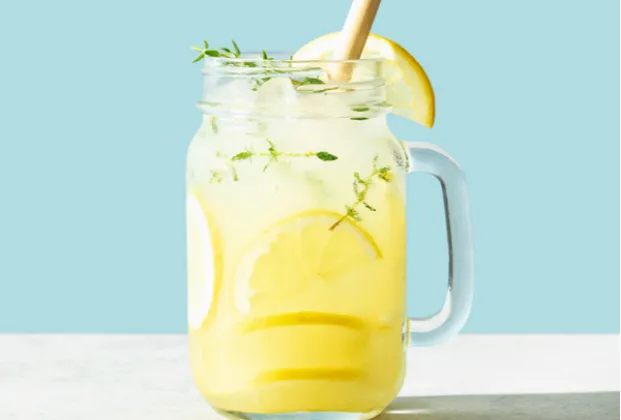 Homemade mint lemonade