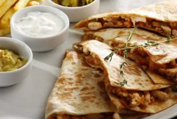 Chicken, Kaşar Cheese and Corn Quesadilla