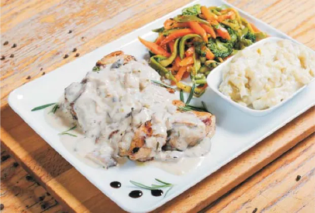 Chicken with mountain mushroom sauce