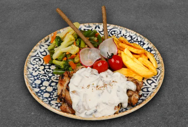 Grilled Rump Tail Piece with Mushroom Sauce