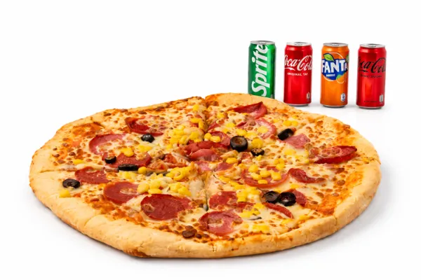 Mixed pizza + fries + drink