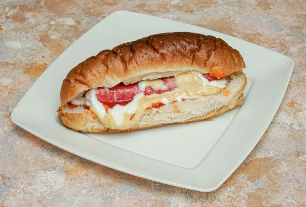 Sausage and Kashar cheese sandwich