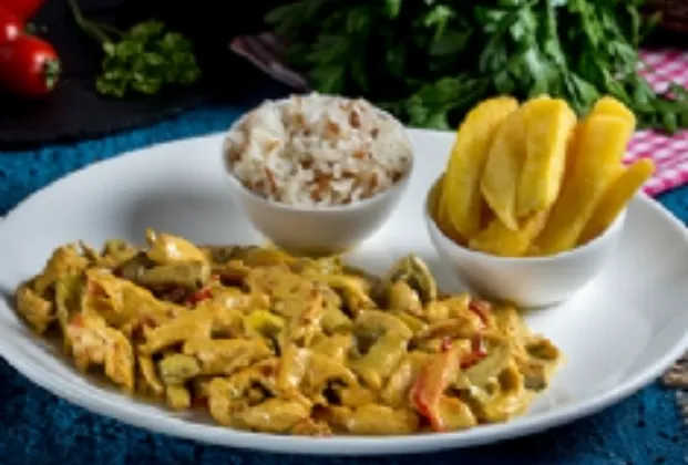 Chicken with curry sauce