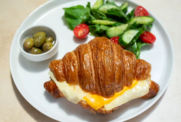Three-cheese croissant